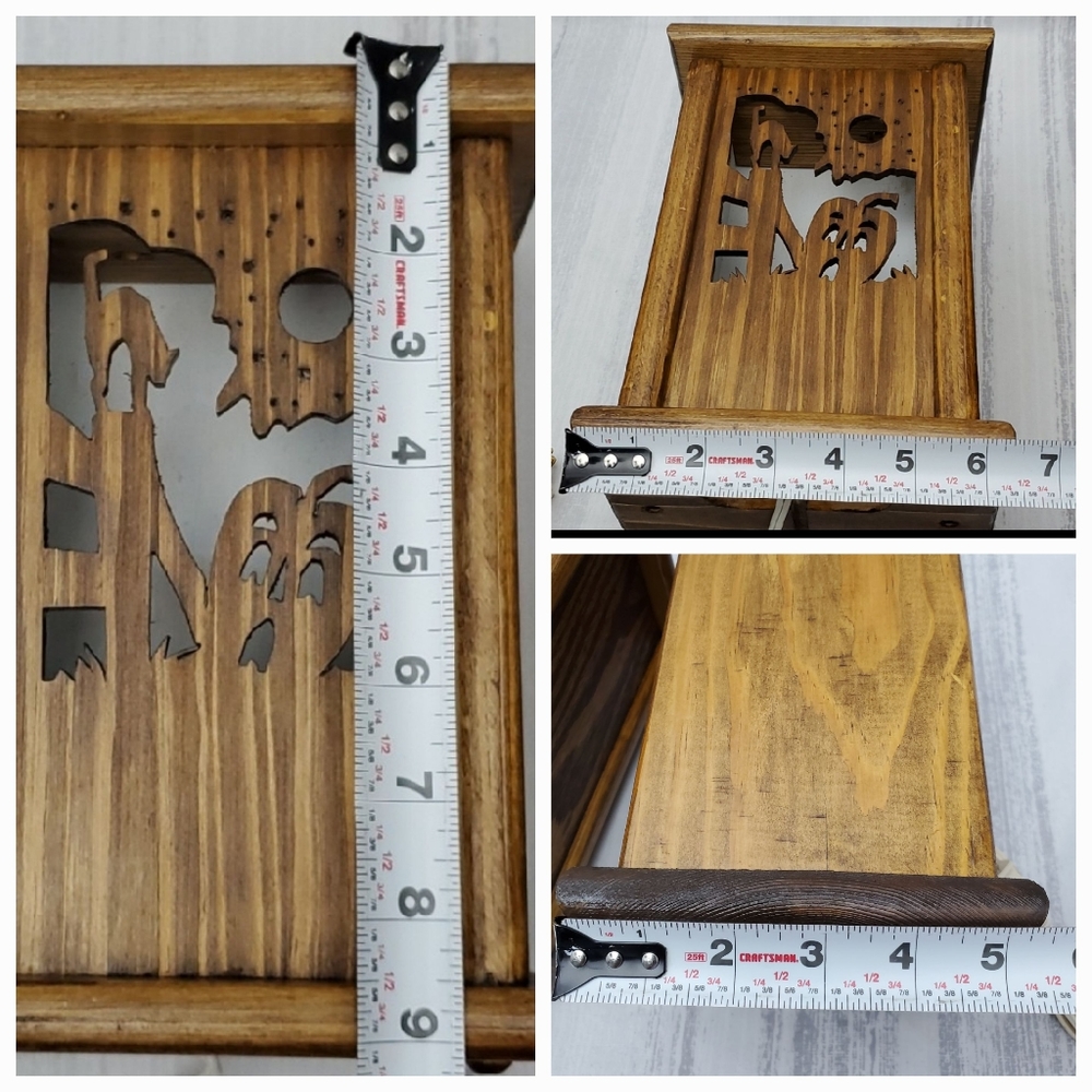 Handmade Wood Night Light Lamp Lantern with 4 Interchangeable Panels 2 Boxes - Picture 13 of 16